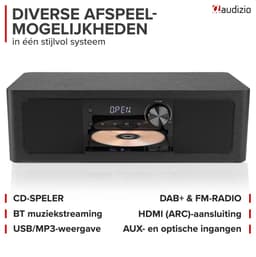 Premium DAB radio - Audizio Lunata - Bluetooth radio met CD speler - High-end speakers - Zwart — thumbnail 5