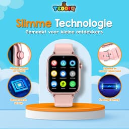 TeddiQ 4G Smartwatch - GPS Kinder Smartwatch - GPS Tracker & Videobellen - Roze - WhatsApp & Spraakmemo’s - SOS knop - Smartwatch Kinderen — thumbnail 4