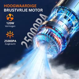CLVP® Kruimeldief Draadloos - Auto Stofzuiger - Handstofzuiger - Zwart — thumbnail 2