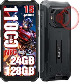 Blackview BV6200 Plus Robuuste Smartphone 4G - 24GB RAM - 128GB - 6,56 inch - 11000mAh - IP68/IP69K Outdoor telefoon - Dual SIM - Android 14 - NFC - GPS - Zwart — thumbnail 1