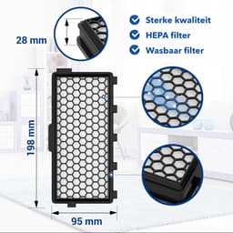 2x Hepa Filter - Geschikt voor Miele Classic Compact C1, Complete C2 & C3 - Koolstof Filter - Hepa Airclean 50 Filter — thumbnail 2