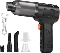 Sander Shop Draadloze handstofzuiger, draadloos, 16000 Pa autostofzuiger, 4-in-1 lichte mini-autostofzuiger, 200 W oplaadbaar, draagbare stofzuiger voor auto, kantoor, thuis, reiniging van dierenharen (zwart) — thumbnail 1