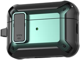 Telestore - Hoesje geschikte voor AirPods Pro 3 - TPU hybride hoesje Beschermhoes - Shockproof AirPods Pro 3 Cover - AirPods Pro 3 Hoesje - Geschikt voor Apple Airpods Pro 3 - groen - hard en TPU cover met sleutelhanger — thumbnail 1
