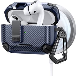 Telestore - AirPods Pro 3 Carbon hard case cover - Carbon hybride donker blauw hoesje Beschermhoes - AirPods pro 3 Cover - hoesje geschikt voor Apple Airpods pro 3 - donkerblauw - Carbon hard cover - met MagSafe functie — thumbnail 1