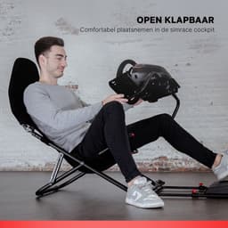 REBBLERS® SIMR 100G Foldable Sim Racing Cockpit - Opvouwbare Racestoel - Compact - Zwart — thumbnail 2