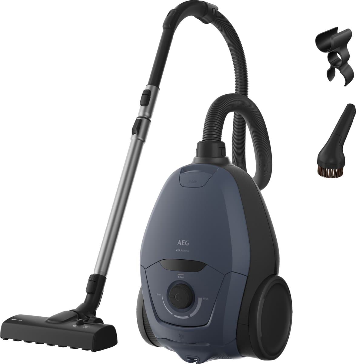 AEG VX83-2DB - Stofzuiger met stofzak - Zeer stille stofzuiger met 64 dB- HEPA filtratie - Stilste stofzuiger in zijn klasse - 12m actieradius - Sterke zuigkracht - Vacuum cleaner - Denim Blauw - 64 dB — afbeelding 1