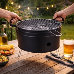 Alpina Tafelbarbecue Houtskool - 35 cm - Lichtgewicht - RVS — thumbnail 3
