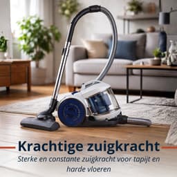 Dirt Devil Stofzuiger zonder Zak DD2503 - Vacuum Cleaner 800W HEPA 12 Filter - Cycloonstofzuiger met Combiborstel, Kierenmondstuk en Meubelopzetstuk - Stofopvangbak 2,2 L - Wit/Blauw — thumbnail 4