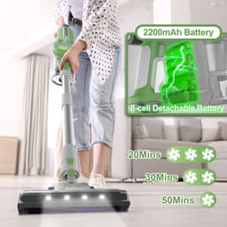 YYchan Stofzuiger - Steelstofzuiger Draadloos - Stofzuiger zonder zak - 300W - 30kPa - 4000mAh - Ultralicht - LED - Groente — thumbnail 2