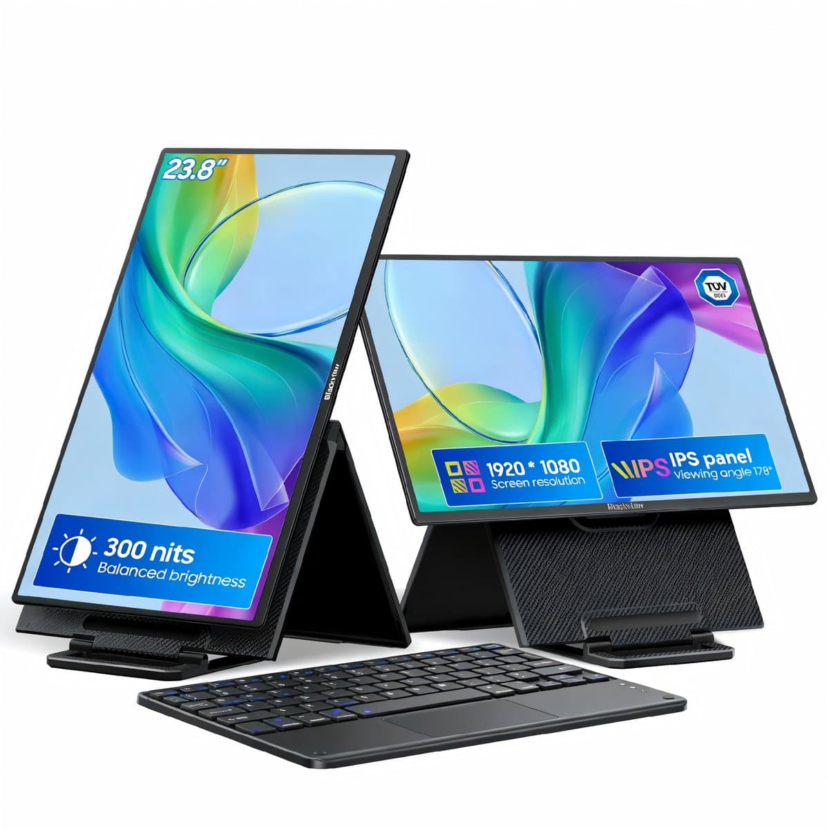 Blackview Table 10 Portable Monitor + Toetsenbord - 23,8 Inch Full HD Draagbare Monitor - Draagbaar Scherm met USB-C & HDMI - Plug & Play — afbeelding 1