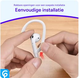 Oorhaken Geschikt voor Apple AirPods (1, 2, 3, Pro 1 en Pro 2) | Geschikt voor Sporten zoals Hardlopen, Fietsen, Sportschool | Vallen niet meer uit het Oor | Hooks | Haakjes | Tips | Wit — thumbnail 4