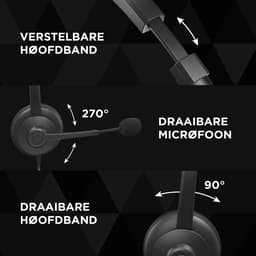 Floki® Headset met Microfoon voor Computer – Ruisonderdrukking – Koptelefoon met draad - Hoofdtelefoon - 3.5mm - USB/USB-C — thumbnail 2