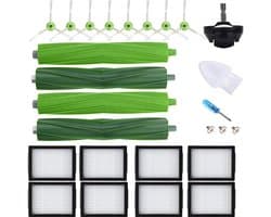 Vervangende Onderdelen Voor Robotstofzuiger - Dubbel Rubberen Borstel En HEPA Filter - Compatibel Met I3 I4 I6 I7 I8 J7 E5 E6 Serie - 3-Delig Set