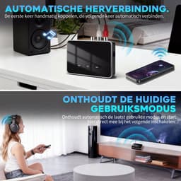 Bluetooth Transmitter & Receiver 3 in 1 - BT 6.0 - 3.5MM AUX / RCA / Optisch / Coaxiaal - Bluetooth Zender - Bluetooth Ontvanger - Bluetooth Transmitter - Bluetooth Receiver - DAC Converter - Ultra — thumbnail 2
