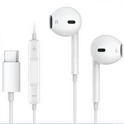 Kbstronics bedrade oordopjes USB-C aansluiting - Oortjes met draad en microfoon - USB-C - Wit - Slimme bediening — thumbnail 1