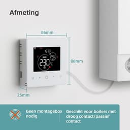Slimme Batterijgevoede Wifi Thermostaat voor CV-Ketel en Ruimtetemperatuurregeling — thumbnail 4