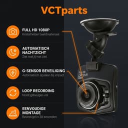 VCTparts® Dashcam met Nachtzicht – 720P HD | 170° Kijkhoek | Infrarood Nachtzicht | Loop Recording | Plug & Play — thumbnail 4