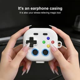 XDcase - hoesje geschikt voor Samsung Galaxy Buds4 / 4 pro soft case cover - zwart - TPU hoesje Beschermhoes - Samsung Galaxy Buds 4 / 4 Pro Cover - Buds4 hoesje - Retro Game Console Design — thumbnail 2