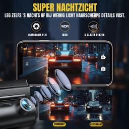 SCH® Dashcam voor Auto Voor en Achter - Dashcam - Zwart - 7cm x 3cm x 2cm — thumbnail 3