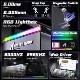 Attack Shark R85 HE Gaming Toetsenbord, Hall Effect, Rapid Trigger, RGB - Zwart/Grijs — thumbnail 2