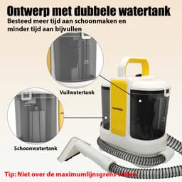 Draagbare tapijt- en meubelreinigingsmachine, 18 kPa tapijtreiniger voor diepe vlekken, vlekkenreiniger voor ongelukjes met huisdieren, vloerkleden, trappen, autostoelen en banken, inclusief accessoires. — thumbnail 4