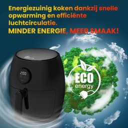 Extralink HOME AIR FRYER 2L EU SJ-200 friteuse Enkel Vrijstaand 1000 W Heteluchtfriteuse Zwart — thumbnail 3