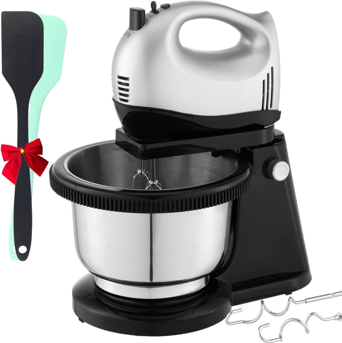 SAVI® Mixer met mengkom - Mixer - Mixer met mengkom keukenmachine - Zilver/Grijs- 24cmx 31cm x 20cm — afbeelding 1