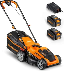 Elektrische Grasmaaier – Accu Grasmaaier – Draadloze Grasmaaier – Lithium-Ion Grasmaaier – Mulchmaaier – 2x 24V 4.0Ah Batterijen – Instelbare Snijhoogte 22-72 mm — thumbnail 1