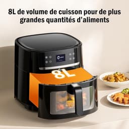 Grote 8L Heteluchtfriteuse 12-in-1 met Zichtbaar Venster - Gezond Frituren tot 80% Minder Vet — thumbnail 2