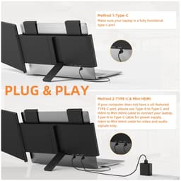 Rolu Portable Monitor 14’’ – Draagbare Monitor – Full HD - 1920 × 1200 IPS Scherm – USB-C – 60Hz – Windows – Mac – Xbox — thumbnail 5