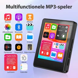64GB MP3 Speler met Bluetooth 5.3 - 2.4 Inch Full Touchscreen - HiFi Geluid - FM Radio en Recorder - One-Tap Mute Toets - Uitbreidbaar tot 512GB - Inclusief Bedrade Headset — thumbnail 5