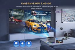 Lunekiss Beamer 300 ANSI - Slimme Projector 8K/4K - WiFi 5G en Bluetooth 5.0 - Draagbaar met Voice Remote — thumbnail 4