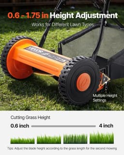 VEVOR Cilindermaaier Grasmaaier Handmaaier 350mm Snijbreedte 5 Messen 15-45mm — thumbnail 4