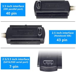 USB 2.0 Adapter naar IDE en SATA Kabel voor 2.5" en 3.5" Harde Schijven — thumbnail 4