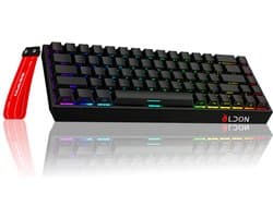 Mide68 - 65% Bedraad Gaming Toetsenbord - RGB Verlicht toetsenbord - Hall Effect Rapid Trigger Mechanisch Toetsenborden - Hot Swap - 8K Hz - 0.01mmRT - 0.125ms - Zij Bedrukte toetsen - 68 Keys -Beste prijs-kwaliteitverhouding - Edele zwarte