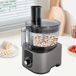Elektrische Keukenmachine - Groentesnijder Rasp - Snel Ingrediënten Bereiden - 3-in-1 Functie Krachtig - 600 Watt - Grijs — thumbnail 3