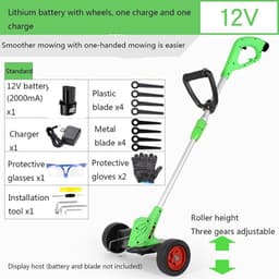 Draagbare Grasmaaier - Elektrische Trimmer - Onderhoud Gazon - Oplaadbaar Draadloos - Compact Lichtgewicht - Groen — thumbnail 3