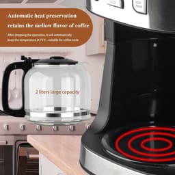 Volledig Automatische Koffiezetter - Bonen tot Koffie - Verse Koffie Maken - 24 Uur Programmeerbaar - 1.8 Liter Capaciteit — thumbnail 3