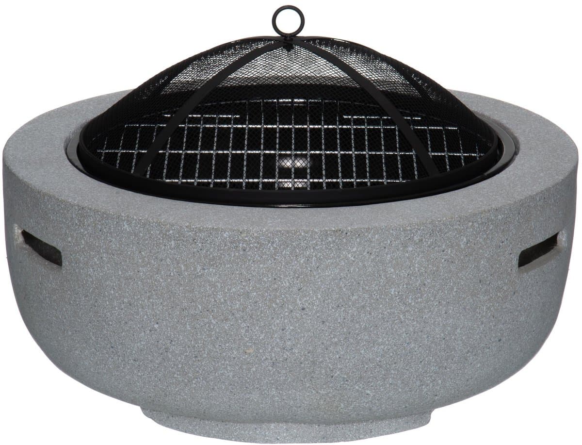 Mustang Vuurschaal met Grillrooster Ø43 cm – Moderne Fire Pit BBQ – Grijs – 60 cm — afbeelding 1