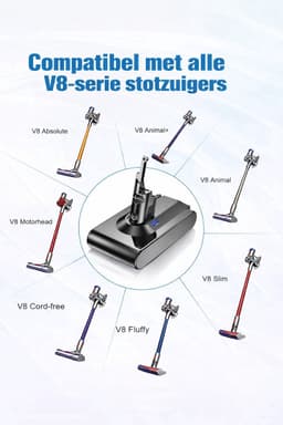 Vervangende Accu / Batterij voor Dyson V8 met filterset Accu / Batterij / 4000 mah EXPER PREMIUM — thumbnail 2