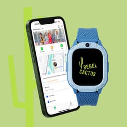 Rebel Cactus SKY (Blauw) - kindersmartwatch - GPS tracker - Whatsapp - (video) bellen - SOS/Geofence - Groot display 1.75" - Gratis OuderApp - Batterij: 32uur - Alle wereldtalen - Geen internet en geen socials - Wel apps - Uit tijdens school - Wifi — thumbnail 4