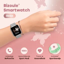 Bizoule Smartwatch Beso - Smartwatch Dames & Heren - Zilver - AMOLED Full HD Scherm - 40mm - Horloge met Belfunctie - Bloeddrukmeter - Stappenteller - Android en iOS — thumbnail 3