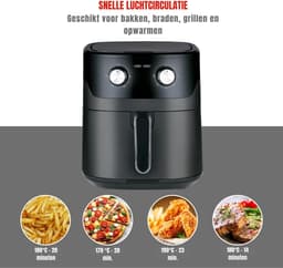 Zyrex® Airfryer xl - Airfryer xxl - Heteluchtfriteuse - Zwart- 39cm x 29cm x 34cm — thumbnail 3