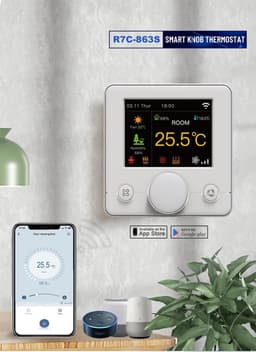 Slimme Wifi Thermostaat voor Airconditioning met RGB Kleurenscherm - Geschikt voor 4-buizen systeem en Voice Control (Alexa/Google Home) — thumbnail 4