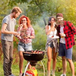 2 stuks - BBQ-vork - Barbeque grillspiezen - vleespennen - vleesspies - vleesvork - Marshmallow spiezen - BBQ accessoires - Geschikt voor vlees, kip, worst en groenten — thumbnail 2