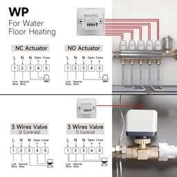 Programmeerbare Thermostaat - Intelligente WiFi - Tuya APP - Water Warmte - LCD Touch Screen - TGW60B-WIFI-WP - Zwart — thumbnail 5