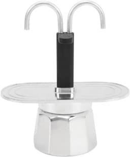 Espressomachine met 2 kopjes, klassiek Italiaans koffiezetapparaat met kookplaat, doe-het-zelf conduit koffiepot voor thuiscafé, 100 ml dubbele kop. — thumbnail 3