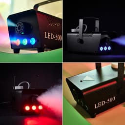 Lighto | Rookmachine met RGB LED | 500W | Inclusief 2x 250ml rookvloeistof & afstandsbediening | 7 kleuren | Zwart — thumbnail 5