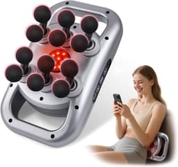 Elektrisch Massagepistool – 12 massagekoppen, stille werking, 9 intensiteitsstanden, HD-scherm, 10-minuten timer, rug, nek en benen — thumbnail 1
