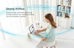 Tafelventilator stil USB oplaadbaar – Opvouwbare mini ventilator – 4 standen – Draagbaar wit — thumbnail 2